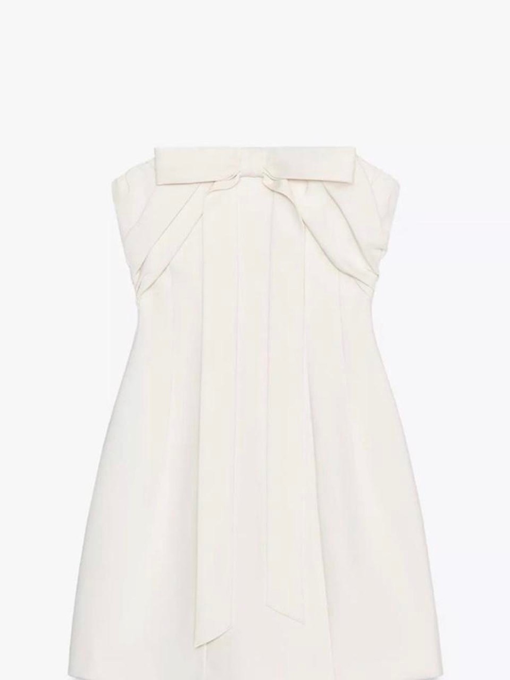 Zara Cream Sleeveless Mini Dress with Neck Tie